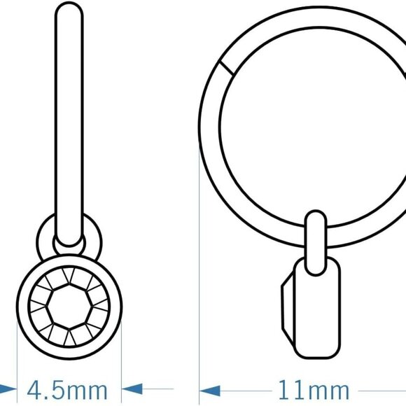 Men's Silver Tone Crystal Huggie Hoop Earrings Hypoallergenic Brass Jewelry - Picture 5 of 6